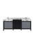 Lexora LZ342284DLISFMC Zilara 84 inch W Black and Grey Double Sink Vanity Cabinet, Castle Grey Marble Top and Chrome Faucet Set