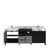 Lexora LZ342284DLISFMC Zilara 84 inch W Black and Grey Double Sink Vanity Cabinet, Castle Grey Marble Top and Chrome Faucet Set