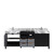 Lexora Zilara 84 inch W Black and Grey Double Sink Vanity Cabinet, Castle Grey Marble Top and Chrome Faucet Set