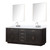 Lexora LVA84DJ111 Abbey 84 inch W Black Oak Double Sink Vanity Cabinet, Carrara Marble Top, Faucet Set, and 36 in Mirrors