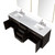 Lexora LVA84DJ111 Abbey 84 inch W Black Oak Double Sink Vanity Cabinet, Carrara Marble Top, Faucet Set, and 36 in Mirrors