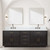 Lexora LVA84DJ111 Abbey 84 inch W Black Oak Double Sink Vanity Cabinet, Carrara Marble Top, Faucet Set, and 36 in Mirrors