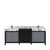 Lexora LZ342284DLISFBG Zilara 84 inch W Black and Grey Double Sink Vanity Cabinet, Castle Grey Marble Top and Gun Metal Faucet Set