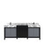 Lexora Zilara 84 inch W Black and Grey Double Sink Vanity Cabinet, Castle Grey Marble Top and Gun Metal Faucet Set