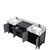 Lexora LZ342284DLISFBG Zilara 84 inch W Black and Grey Double Sink Vanity Cabinet, Castle Grey Marble Top and Gun Metal Faucet Set