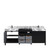 Lexora LZ342284DLISFBG Zilara 84 inch W Black and Grey Double Sink Vanity Cabinet, Castle Grey Marble Top and Gun Metal Faucet Set