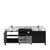 Lexora Zilara 84 inch W Black and Grey Double Sink Vanity Cabinet, Castle Grey Marble Top and Gun Metal Faucet Set