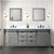 Lexora  LVM84DH311 Marsyas 84 in W x 22 in D Ash Grey Double Bath Vanity, Cultured Marble Countertop, Faucet Set and 34 in Mirrors