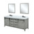 Lexora Marsyas 84 inch W Ash Grey Double Sink Vanity Cabinet, Cultured Marble Countertop, Faucet Set and 34 in Mirrors