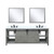 Lexora LVM84DH311 Marsyas 84 inch W Ash Grey Double Sink Vanity Cabinet, Cultured Marble Countertop, Faucet Set and 34 in Mirrors