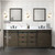 Lexora LVM84DK311 Marsyas 84 inch W Rustic Brown Double Sink Vanity Cabinet, Cultured Marble Countertop, Faucet Set and 34 in Mirrors