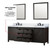 Lexora  LVM84DC311 Marsyas 84 in W x 22 in D Brown Double Bath Vanity, Cultured Marble Countertop, Faucet Set and 34 in Mirrors