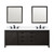 Lexora Marsyas 84 inch W Brown Double Sink Vanity Cabinet, Cultured Marble Countertop, Faucet Set and 34 in Mirrors