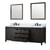 Lexora LVM84DC311 Marsyas 84 inch W Brown Double Sink Vanity Cabinet, Cultured Marble Countertop, Faucet Set and 34 in Mirrors