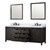 Lexora Marsyas 84 inch W Brown Double Sink Vanity Cabinet, Cultured Marble Countertop, Faucet Set and 34 in Mirrors