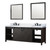 Lexora LVM84DC311 Marsyas 84 inch W Brown Double Sink Vanity Cabinet, Cultured Marble Countertop, Faucet Set and 34 in Mirrors