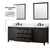 Lexora LVM84DC311 Marsyas 84 inch W Brown Double Sink Vanity Cabinet, Cultured Marble Countertop, Faucet Set and 34 in Mirrors