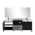 Lexora LZ342284DLISM34FCM Zilara 84 inch W Black and Grey Double Sink Vanity Cabinet, Castle Grey Marble Top, Matte Black Faucet Set and 34 in Mirrors