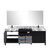 Lexora Zilara 84 inch W Black and Grey Double Sink Vanity Cabinet, Castle Grey Marble Top, Matte Black Faucet Set and 34 in Mirrors