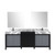 Lexora LZ342284DLISM34FBG Zilara 84 inch W Black and Grey Double Sink Vanity Cabinet, Castle Grey Marble Top, Gun Metal Faucet Set and 34 in Mirrors