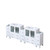 Lexora LVV96D30A600 Volez 96 inch W White Double Sink Vanity Cabinet with Side Cabinets, and White Ceramic Top