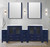 Lexora  LVV96D30E600 Volez 96 in W x 18.25 in D Navy Blue Double Bath Vanity with Side Cabinets, and White Ceramic Top