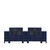 Lexora Volez 96 inch W Navy Blue Double Sink Vanity Cabinet with Side Cabinets, and White Ceramic Top