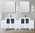 Lexora LVV96D30A611 Volez 96 inch W White Double Sink Vanity Cabinet with Side Cabinets, White Ceramic Top, 28 in Mirrors, and Faucet Set