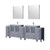 Lexora LVV96D30B611 Volez 96 inch W Dark Grey Double Sink Vanity Cabinet with Side Cabinets, White Ceramic Top, 28 in Mirrors, and Faucet Set