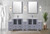 Lexora LVV96D30B611 Volez 96 inch W Dark Grey Double Sink Vanity Cabinet with Side Cabinets, White Ceramic Top, 28 in Mirrors, and Faucet Set
