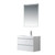 Vanity Art VA6030WL 30" LED Lighted Wall Hung Single Sink Bathroom Vanity With Resin Top - White