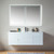 Vanity Art VA6060WL 60 Inch LED Lighted Wall Hung Single Sink Bathroom Vanity With Resin Top - White