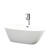 Vanity Art  VA6515-L-MB 67" x 32" Freestanding Acrylic Soaking Bathtub - White/Matte Black Trim