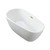 Vanity Art  VA6515-L-TG 67" x 32" Freestanding Acrylic Soaking Bathtub - White/Titanium Gold Trim