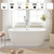 Vanity Art VA6815-L-BN 67" x 32" Freestanding Acrylic Soaking Bathtub - White/Brushed Nickel Trim