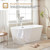 Vanity Art VA6815-L-BN 67" x 32" Freestanding Acrylic Soaking Bathtub - White/Brushed Nickel Trim