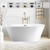 Vanity Art  VA6815-NLW-BN 67.3 x 32 Freestanding Acrylic Soaking Bathtub - White/Brushed Nickel Trim