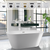 Vanity Art  VA6815-NXSW-BN 54'' x 29'' Freestanding Acrylic Soaking Bathtub - White/Brushed Nickel Trim