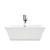 Vanity Art  VA6817-L-BN 67'' x 32'' Freestanding Acrylic Soaking Bathtub - White/Brushed Nickel Trim