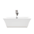 Vanity Art  VA6817-L-MB 67'' x 32'' Freestanding Acrylic Soaking Bathtub - White/Matte Black Trim