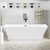Vanity Art  VA6817-L-MB 67'' x 32'' Freestanding Acrylic Soaking Bathtub - White/Matte Black Trim