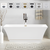 Vanity Art VA6817-S-TG 59'' x 30'' Freestanding Acrylic Soaking Bathtub - White/Titanium Gold Trim