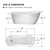 Vanity Art  VA6904-S-MB 59" x 29" Freestanding Acrylic Soaking Bathtub - White/Matte Black Trim