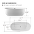 Vanity Art  VA6906-L-BN 67" x 32" Freestanding Acrylic Soaking Bathtub - White/Brushed Nickel Trim
