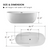 Vanity Art  VA6906-L-MB 67" x 32" Freestanding Acrylic Soaking Bathtub - White/Matte Black Trim