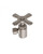 Trim To The Trade Angle Stop 1/2" IPS X 3/8" Outer Diameter - Cross Handle, Polished Brass - 4T-28638X-2