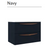 Lucena Arco 32 Inch Wall Mounted Two Drawer Vanity Cabinet Only - Navy Color - 70788