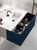 Lucena Bath Bari 87249 32" Single Drawer Navy Wall Mounted Floating Vanity Cabinet Only