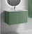Lucena Bari Single Drawer Wall Mounted Floating Vanity Cabinet Only, for Right Side Sink 40" W x 16" H x 18" D - Green/Musgo Color