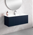 Lucena Bari Single Drawer Wall Mounted Floating Vanity Cabinet Only, for Right Side Sink 40" W x 16" H x 18" D - Navy Color